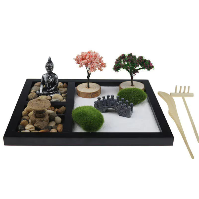 Deluxe Zen Garden Kit with Buddha & Bonsai Trees